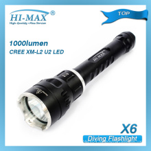 Hi-Max cree xm-l u2 led with magnetic switch led dive torch for scuba